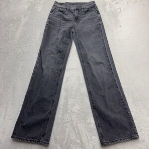 American Eagle Jeans Women 000 Black Stovepipe Strigid High Rise Straight Leg